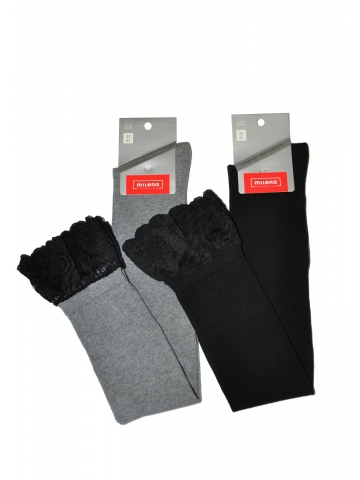 Dámské nadkolenky Milena 1085 Široká krajka